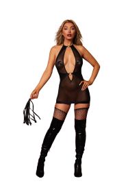 Fetish Garter Slip and Flogger Dmnd  One Size