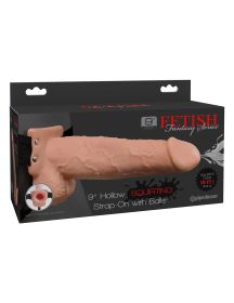 Fetish Fantasy Series 9 Inch Hollow Squirting Strap on With Balls