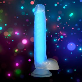 10 Inch Glow in the Dark Silicone Dildo with Balls
